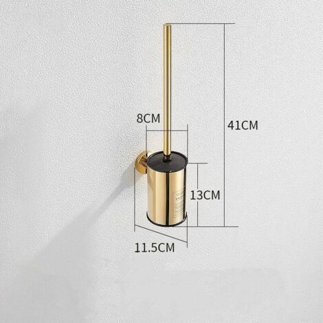 Brosse WC Murale dorée en Acier Inoxydable Rond pour Salle de Bain (doré) (1/4)