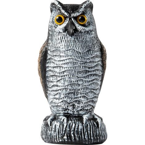 Vogelscheuche, Tauben- und Eulenabwehr, Möwen- und Taubenabwehr, für Balkone, Gärten und Obstplantagen, realistisches Design, braun-weiß (1/5)
