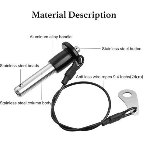 Goupille De Verrouillage À Bille - Acier Inoxydable Marine - Diamètre 8 mm Longueur 50 mm - Pour Charnières Bateau Toit Bimini Gymnastique - Lot De 5 (1/5)