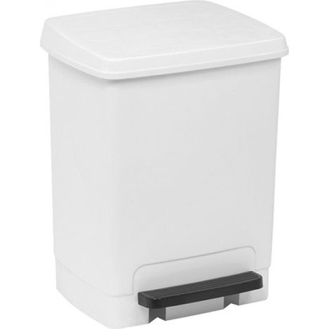 Poubelle blanche 450 x 340mm avec pédale 26 L - Denox