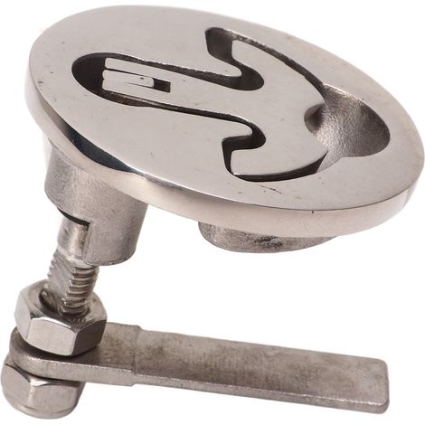 Loquet à came pour bateau 61 x 57 mm, poignée de trappe affleurante marine en acier inoxydable 316 argenté, quincaillerie pour yacht (1/5)