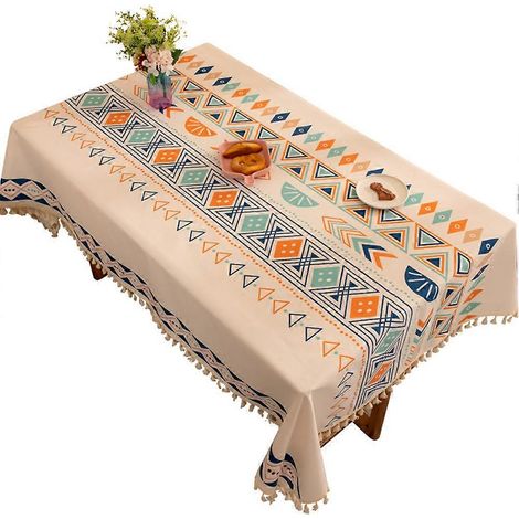 Nappe, décoration de table, événement festif, motif à carreaux bleus et blancs (1/5)