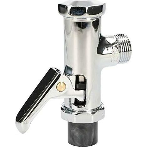 Kotarbau – Robinet de chasse d'eau pour WC – Chromé et inoxydable – 3/4 de pouce – Avec levier de chasse d'eau – Déclenchement Mécanique – Avec bouton économie d'eau – Montage facile
