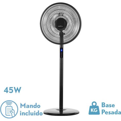 Ventilador De Pie Icono Negro 3vel 45w  119x44x40 Cm Oscilante 5asp.c/ Remoto,temporizador (1/2)