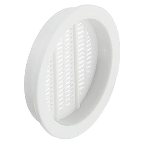 Rundes, insektensicheres Lüftungsgitter, 10 Stück, weiß, 44 mm Abluftgitter, für den Innen- und Außenbereich, BREATHE Schlitz-Lüftungsrosette aus Kunststoff (1/5)