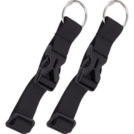 TTGoods,Correas para equipaje para sujetar de forma segura tu maleta,Juego de 2,Correas ajustables con anillas,hebilla de plástico y bolsa,Negro (1/5)