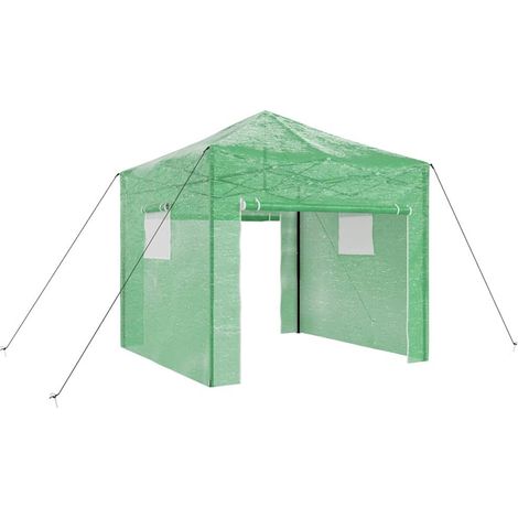 Serre avec cadre pop-up avec toit Vert 290 x 290 x 315 cm Fer