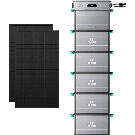 Zendure SolarFlow 800 Pro 2 Balkonkraftwerk-Set– 2x 450W bifaziale Solarmodule + 5x AB2000L Akkus (9.600 Wh, 2.640W MPPT, 96% Effizienz) (1/5)