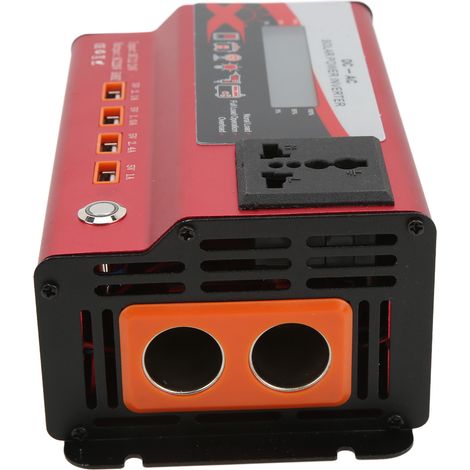 Roter Kfz-Wechselrichter 12V/24V DC auf 220V AC 50Hz 420W LCD-Bildschirm, Netzstecker, 1 Ausgang, Umgebungslicht (1/5)