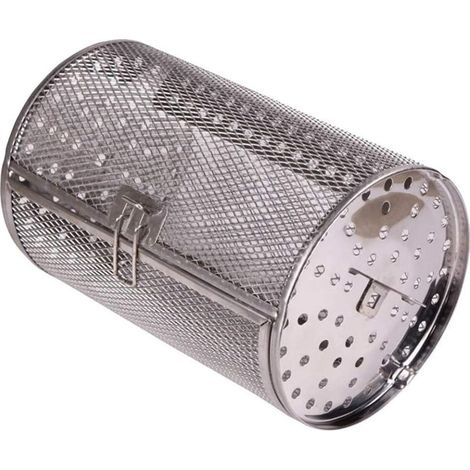 Basket to roast in stainless steel for friteuse to air Rotation 360° Cooking uniformly of the fruits dry 18 x 12 x 12 cm Gray silver (1/5)