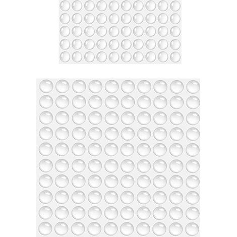 Tampons anti-collision porte 150 pièces – transparent en silicone auto-adhésif, amortisseur & butée de porte placard – insonorisant, adapté aux panneaux de verre & murs