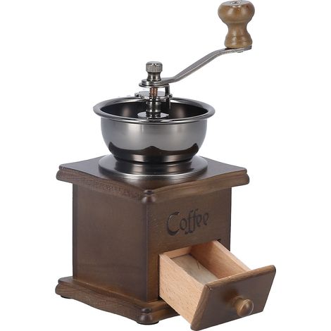 Moulin à café manuel portable rétro classique, finition polie, extractible (1/5)