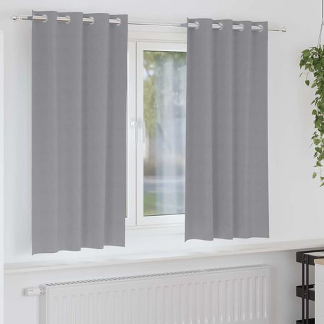 Verdunkelungs-Vorhänge mit Ringen 2 pcs Hellgrau 175 x 140 cm