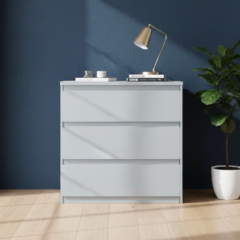 Cassettiera Morgan 3 cassetti grigio ghiaccio – 77.2x42.2x80H (1/5)