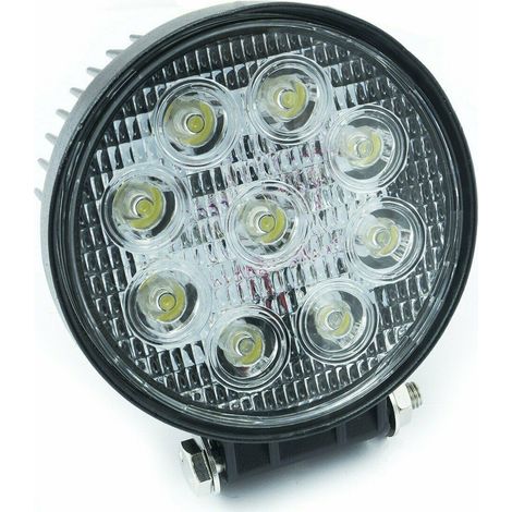 Faro 27W 9 LED Rotondo per AUTO JEEP BARCA 12V IP67
