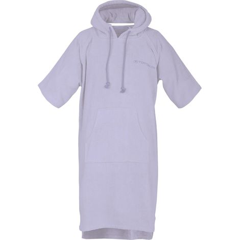 TOM TAILOR Poncho da surf per donna e uomo, L-XL, 100% cotone/spugna, poncho da bagno con cappuccio, marsupio e logo ricamato, viola (Soft Lilac) (1/5)