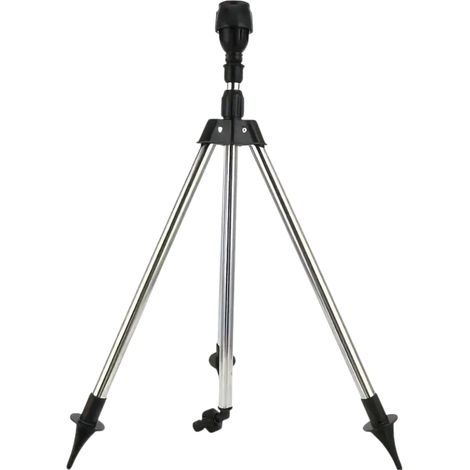 Irrigatore a treppiede girevole a 360°, supporto per irrigatore in acciaio inox adatto a grandi giardini, altezza regolabile. (1/5)