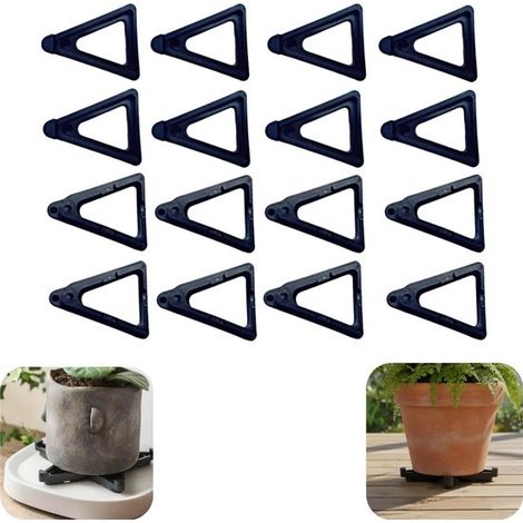 Supports de pots de fleurs lot de 16 - coupelles surélevées 7 x 5,5 cm anti-pourriture (1/5)