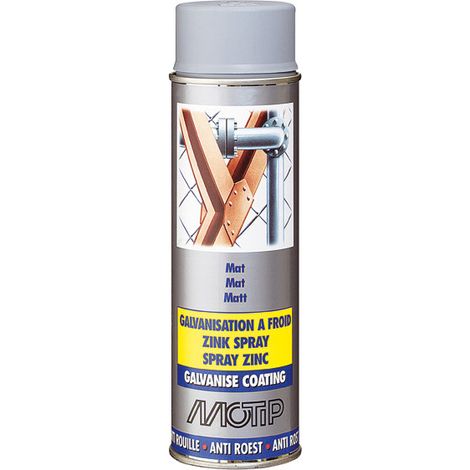PEINTURE DE GALVANISATION A FROID ALU ZINC BRILLANT AEROSOL 500ML MOTIP (1/5)