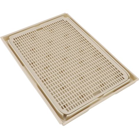 Tapis pour litière pour chat spacieux, double couche, lavable, fond antidérapant, tapis récupérateur de litière, kaki (1/5)