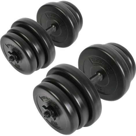 SET DE MANCUERNAS MODULARES CON BARRA FITNESS GYM CURL PERFECTO        -kg. 20-