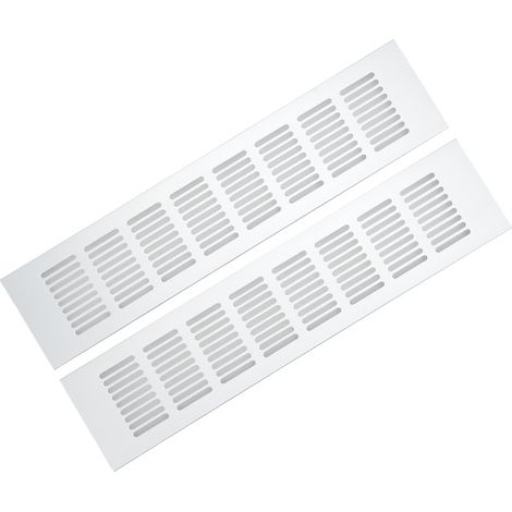 2 Stück Lüftungsgitter aus Aluminiumlegierung, rechteckige Lüftungsplatte für Schränke, Schuhschränke, Kleiderschränke, 80 x 350 mm (1/5)