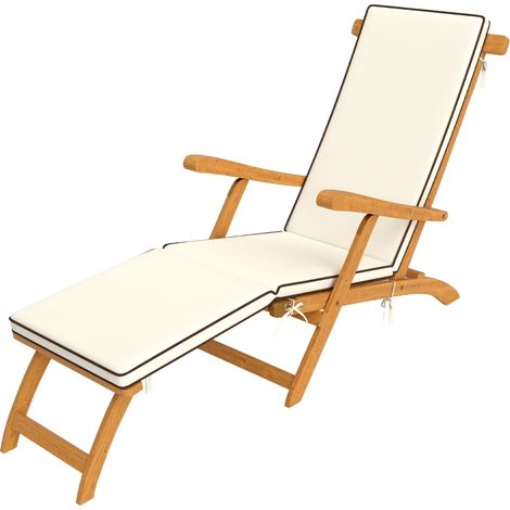 Chaise longue, étanche, avec repose-pieds, avec matelas, charge max 160 kg, pour jardin et terrasse, charge 160 kg, piscine et plage extérieure