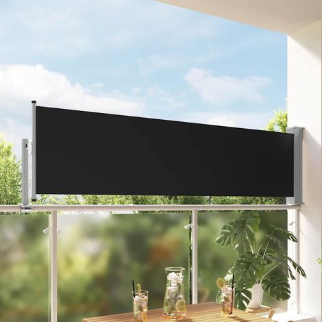 48358 vidaXL Patio Retractable Side Awning 80x300 cm Black (1/5)