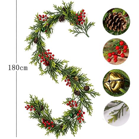 Guirlande pin Norfolk 1,8 m – Souple – Déco Noël (1/5)