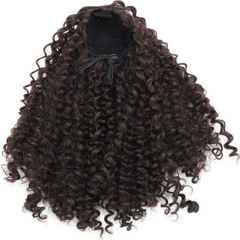 Extension en queue de cheval ondulée bouclée Long Black Curly Wave DrawString Ponytail Extension non hygiene postiche (1/4)