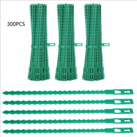 Paquet de 300 attaches pour plantes, attaches de jardin réglables de 17 cm, attaches en plastique pour jardins flexibles, attaches de tomate pour câble de jardin pour aider à soutenir les plant