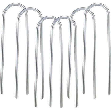 Piquets pour trampoline, piquets robustes en forme de U avec extrémités pointues, ancrage de sécurité au sol en acier galvanisé pour buts de football, tentes et grandes décorations de jardin (1/5)