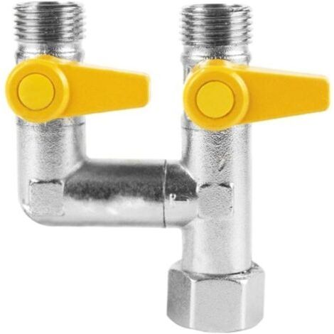 BUNTHAUS Vanne 3 Voie Raccord, 1/2\" Vanne à Boisseau De Forme De Y Inverseur Répartiteur De Robinet, Vanne à Boisseau Sphérique à Gaz Robinet éteindre Diviseur De Tuyau Pour Air Eau Carburant Gaz
