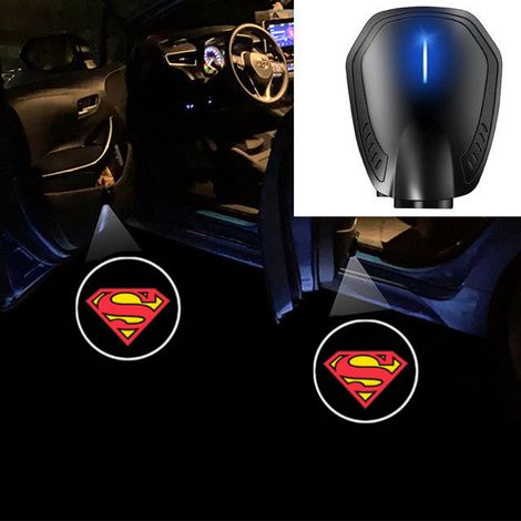 (1 pièce - Q) Lampe de bienvenue LED sans fil rechargeable par USB pour portière de voiture, projecteur laser avec logo, éclairage à induction automatique, éclairage décoratif universel pour portière (1/4)