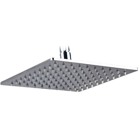 Cabezal de ducha cuadrado tipo lluvia con diseño antical, cabezal de ducha de acero inoxidable de alta presión, cabezal de ducha giratorio de 360°, fácil de instalar y limpiar, 8 pulgadas (20 (1/4)