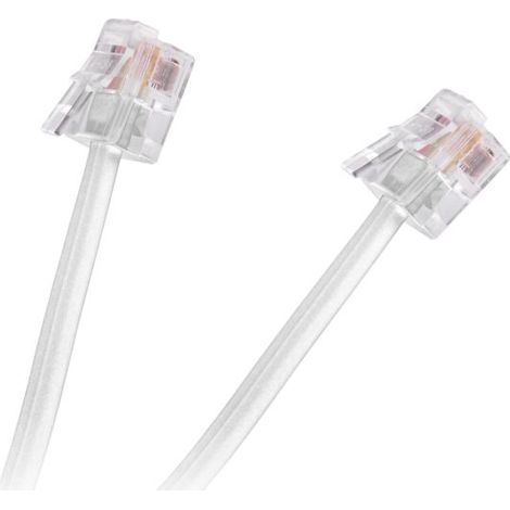 Cable telefónico con enchufe de 7,5 m, color blanco TEL0033F-7.5 lechpol (1/5)