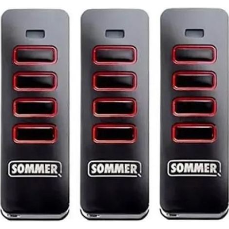 Télécommande Sommer Pearl 4018 – Lot de 3 – Rétrocompatible Somloq Rollingcode – Acier inoxydable – Signal radio résistant aux interférences