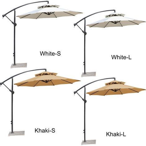 Toile de remplacement pour parasols doubles de terrasse extérieure, toile imperméable et protectrice contre le soleil pour parasols de jardin. (1/5)
