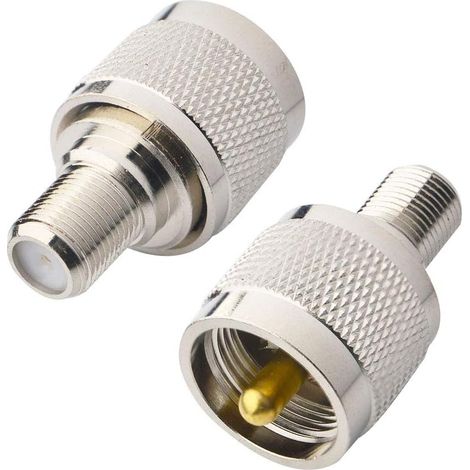 Adaptateur UHF à F Connecteur F Femelle à UHF Mâle PL259 Connecteur Coaxial Adaptateur pour Antenne TV Périphérique LAN sans Fil Radio Wi-FI Antenne Externe SO239 Paquet de 2 (1/5)