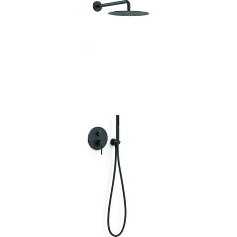 Kit mitigeur encastré 2 voies Rapid‑box pour douche Study Noir mat - TRES 26238004NM