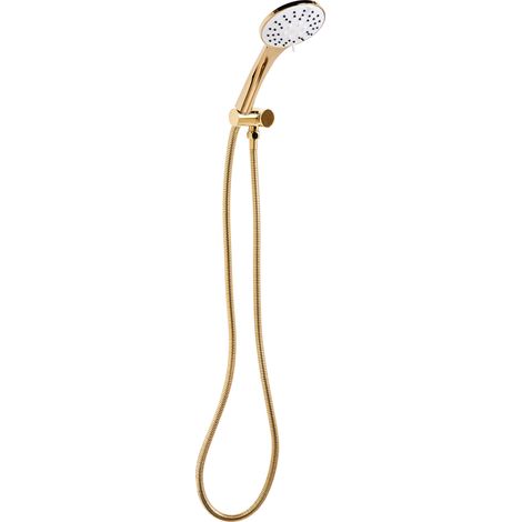 Conjunto de alcachofa y manguera clásico moderno 4 modos de chorro de metal dorado Churun
