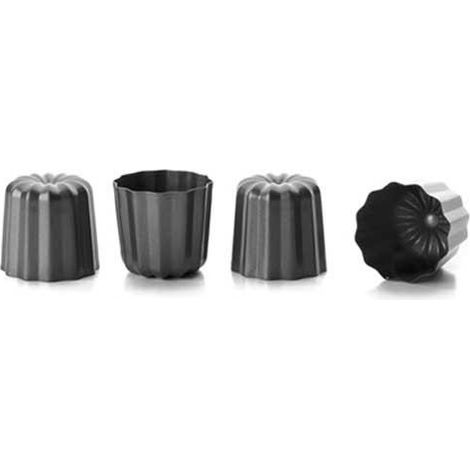 Ibili Moldes para Cannelés Premium Negro 5 cm x 6 cm