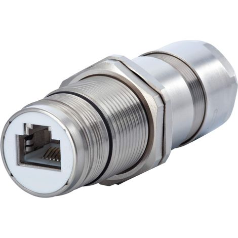 HUMMEL M23 RJ45 Wanddurchführung Stift gerade, 8-polig, Koppler Buchse / Buchse Kategorie Cat. 6A / Klasse EA bis 500 MHz - 1 Stück