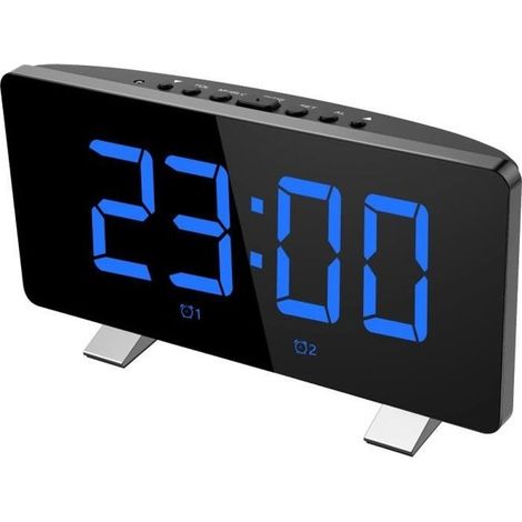 Sveglia digitale, visualizzazione 12/24 ore, funzione snooze, doppia sveglia, funzione memoria, regolazione automatica della luminosità, funzione di ricarica USB (1/4)