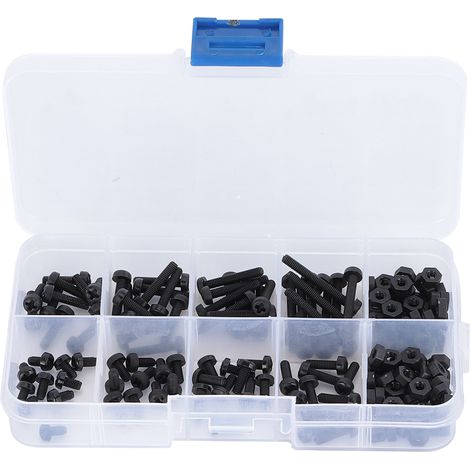 160 Vis Nylon M3 + Écrous Hexagonaux Plastique Kit Fixation Quincaillerie Vis À Tête Cruciforme (1/5)