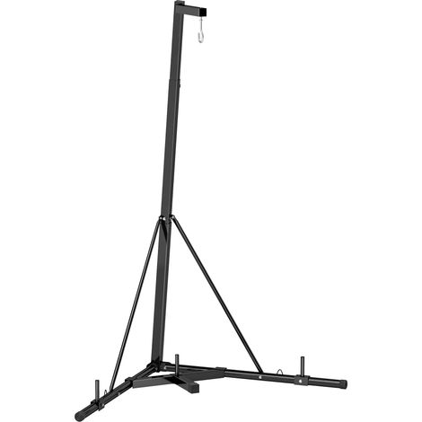 Supporto Sacco da Boxe Autoportante 170x90x182-225 cm in Acciaio Nero (1/5)
