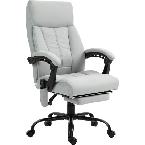 Chaise fonction massage chauffage, bureau, gris, jusqu'à 120 kg, repose-pieds (1/5)