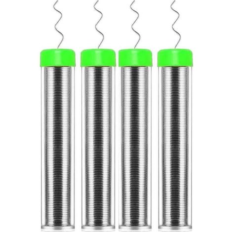 Lot de 4 bobines de soudure de 0,8 mm, noyau de colophane sans plomb, soudure, flux, soudure pour la réparation de composants de soudure électrique et le bricolage