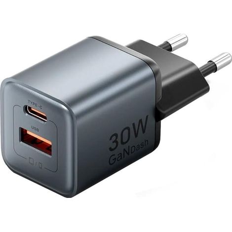 Ładowarka Vention 30W GaN 1x USB-A 1x USB-C czarna (1/2)