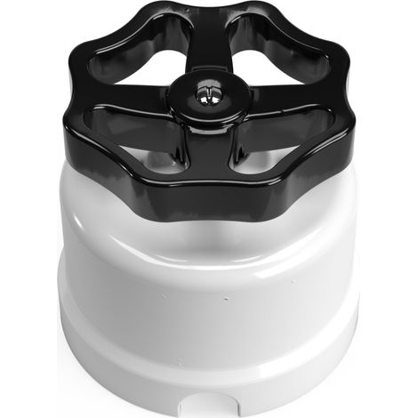 Interruttore/Deviatore in porcellana bianco con manopola Nero
